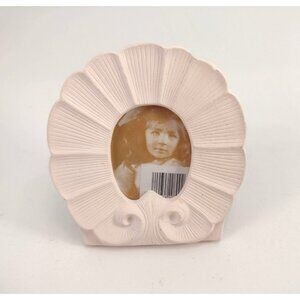 Small Vintage Ornate Ceramic Oval Picture Frame 3.5" X 3.5" With Easel Stand